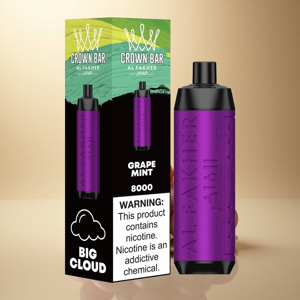 Al Fakher Crown Bar 8000 Crystal Hroznová Máta 600mAh 18ml Nikotin