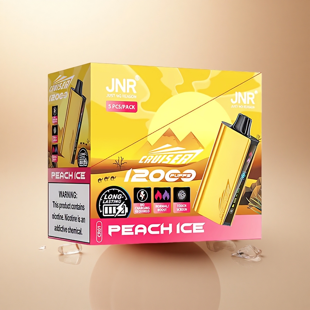 JNR Cruiser 12000 Broskevový Led s 50mg Nikotinu a 3500mAh Baterií