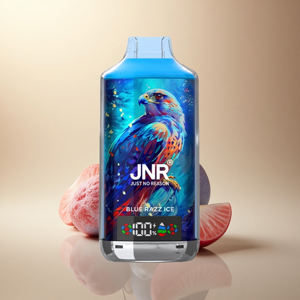 JNR Falcon X 18000 Modrý Malinový Led 750mAh 24ml Duální Mřížka 5% Nikotinu