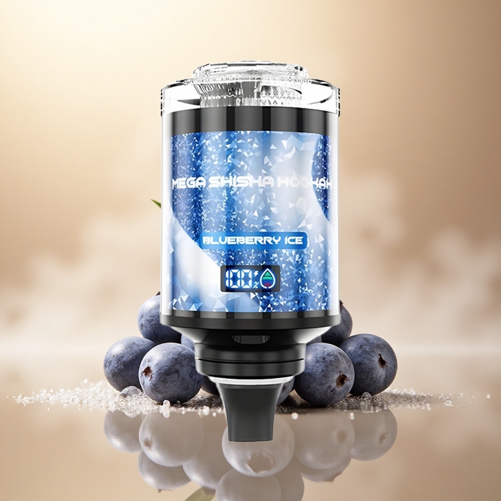 JNR Mega Shisha Hookah 100K Borovnicový Led s 2200mAh a 2% nikotinu