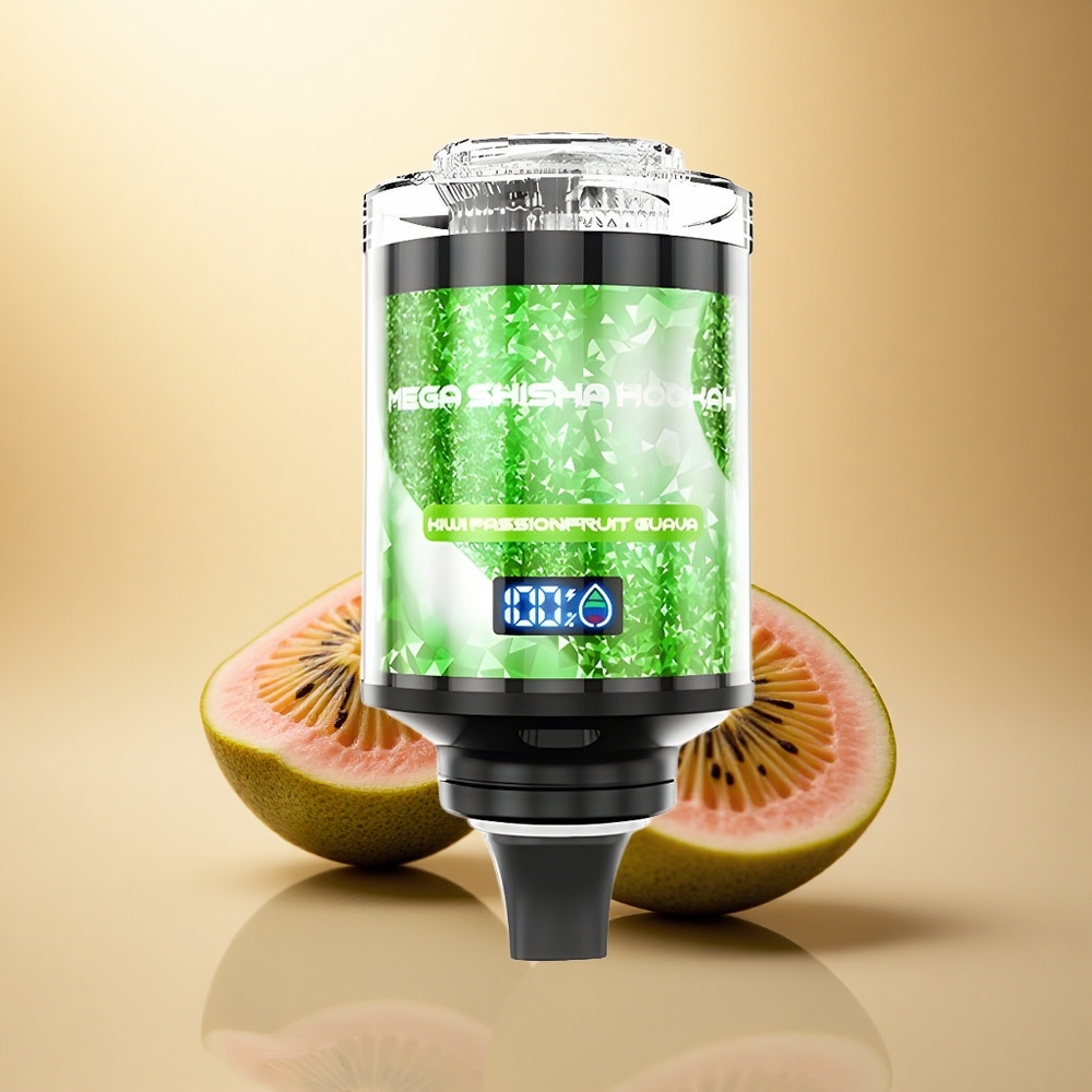 JNR Mega Shisha Hookah 100K Kiwi Mučenka Guava s 2200mAh a 2% nikotinu