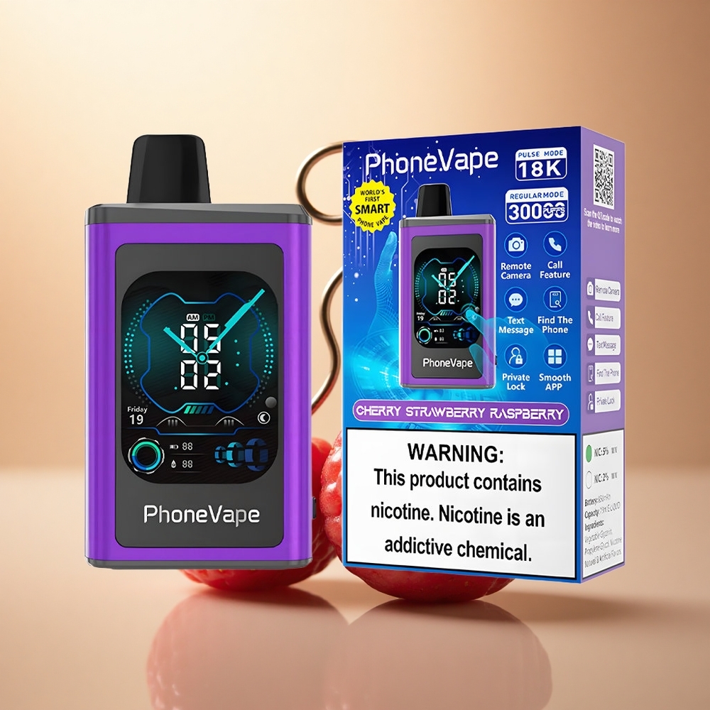 JNR PhoneVape 30000 Třešňová Jahodová Malinová s 850mAh a Nikotin 5%