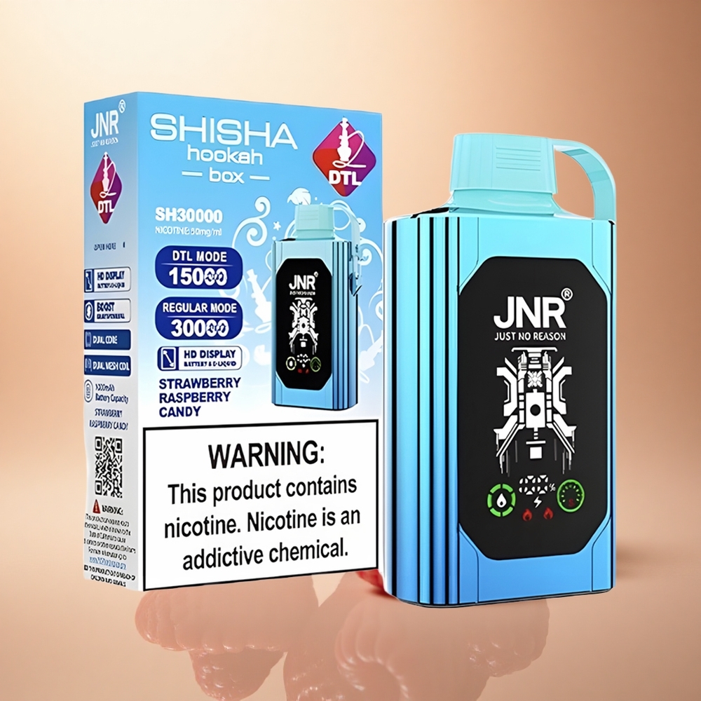 JNR Shisha Hookah Box 20500 Jahodovo-Malinový Bonbón s 25ml Náplní a 1000mAh