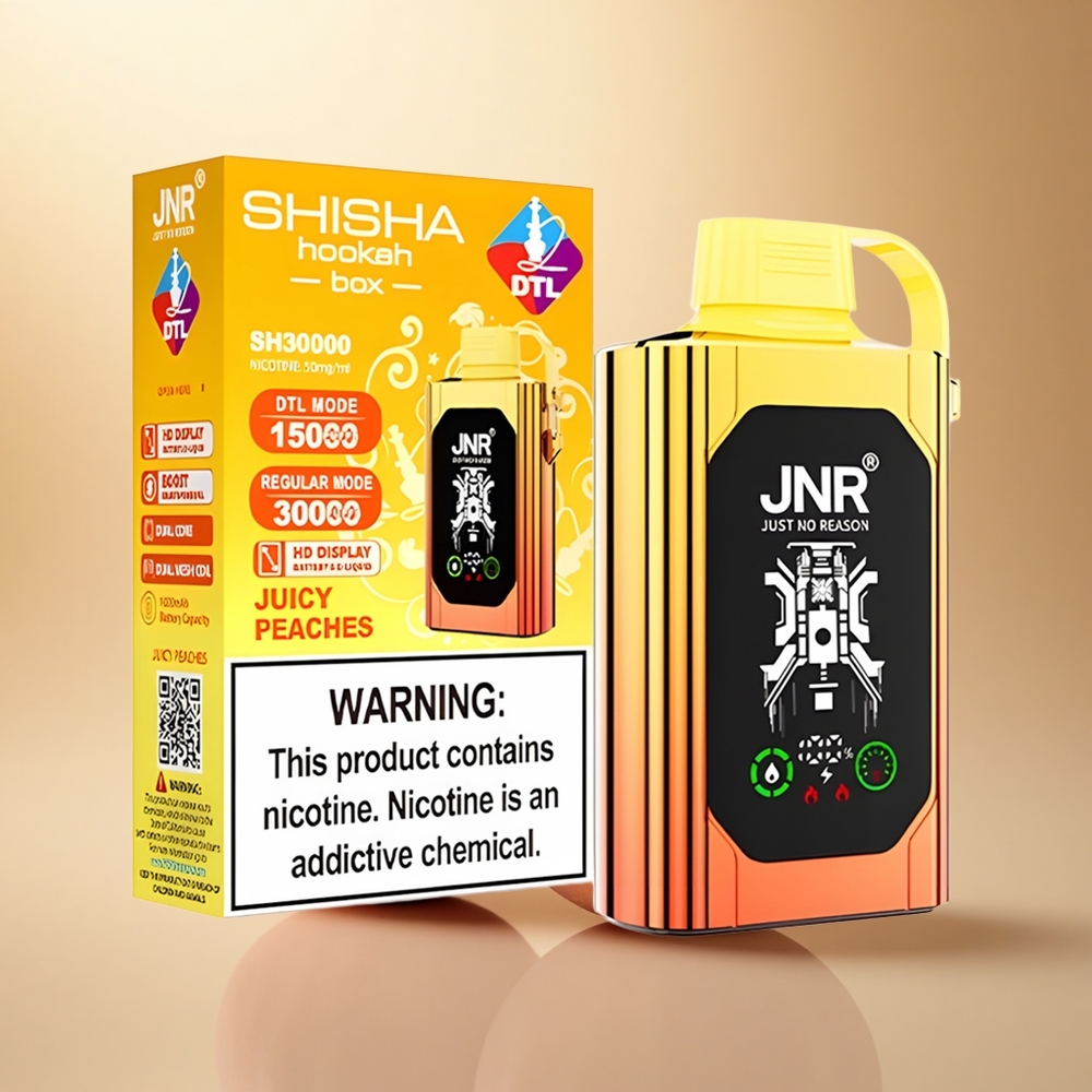 JNR Shisha Hookah Box 20500 Šťavnaté broskve s HD displejem a 25ml náplní