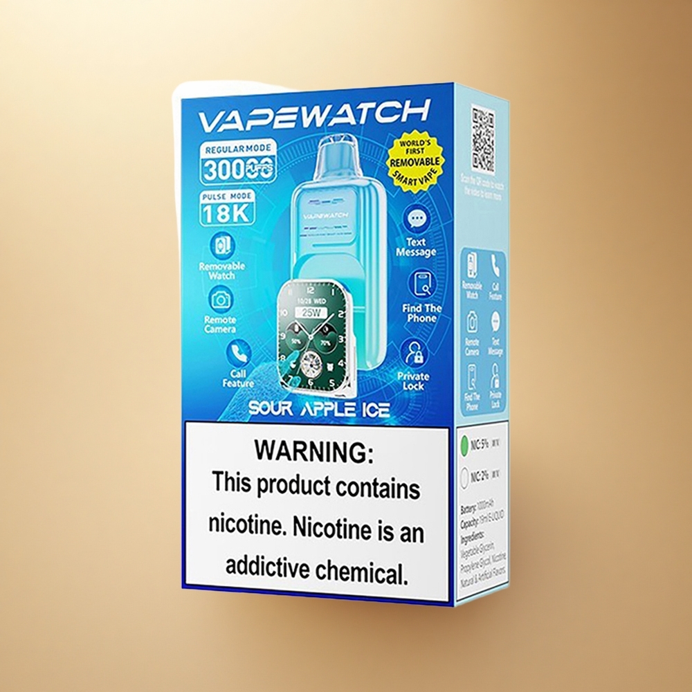 JNR VapeWatch 30000 Kyselé Jablko Led s 5% Nikotinu a 1000mAh