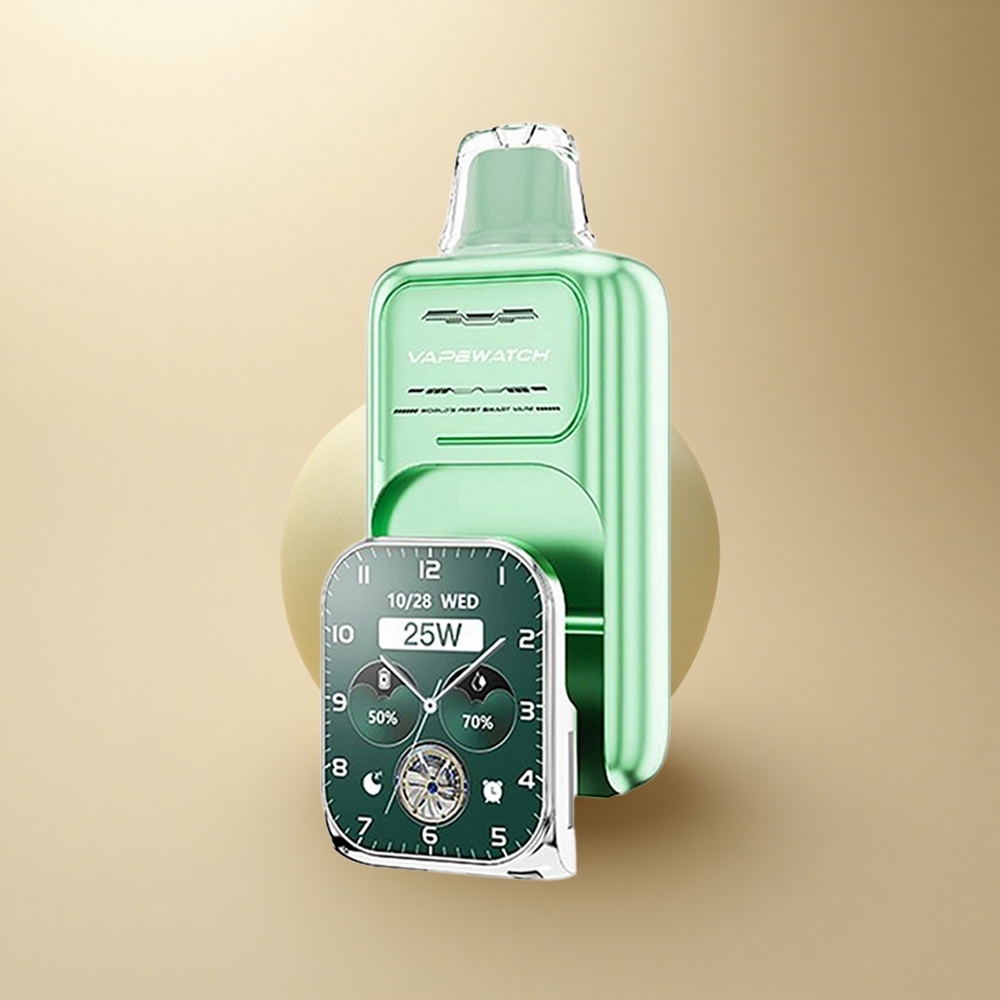 JNR VapeWatch 30000 Pražská Máta 1000mAh 19mL 5% Nikotin Duální Síťovaný