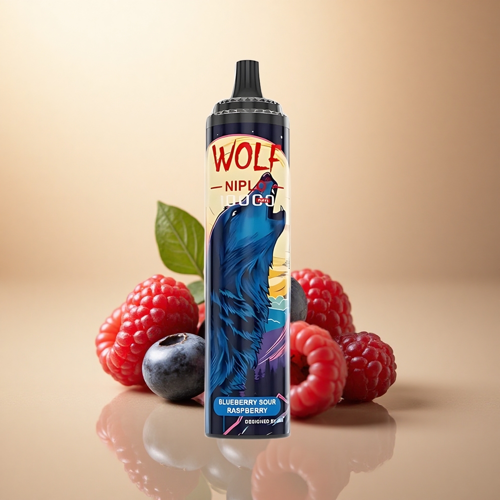 JNR Wolf Niplo 10000 Borůvka Kyselá Malina 650mAh 20ml 5% nikotin