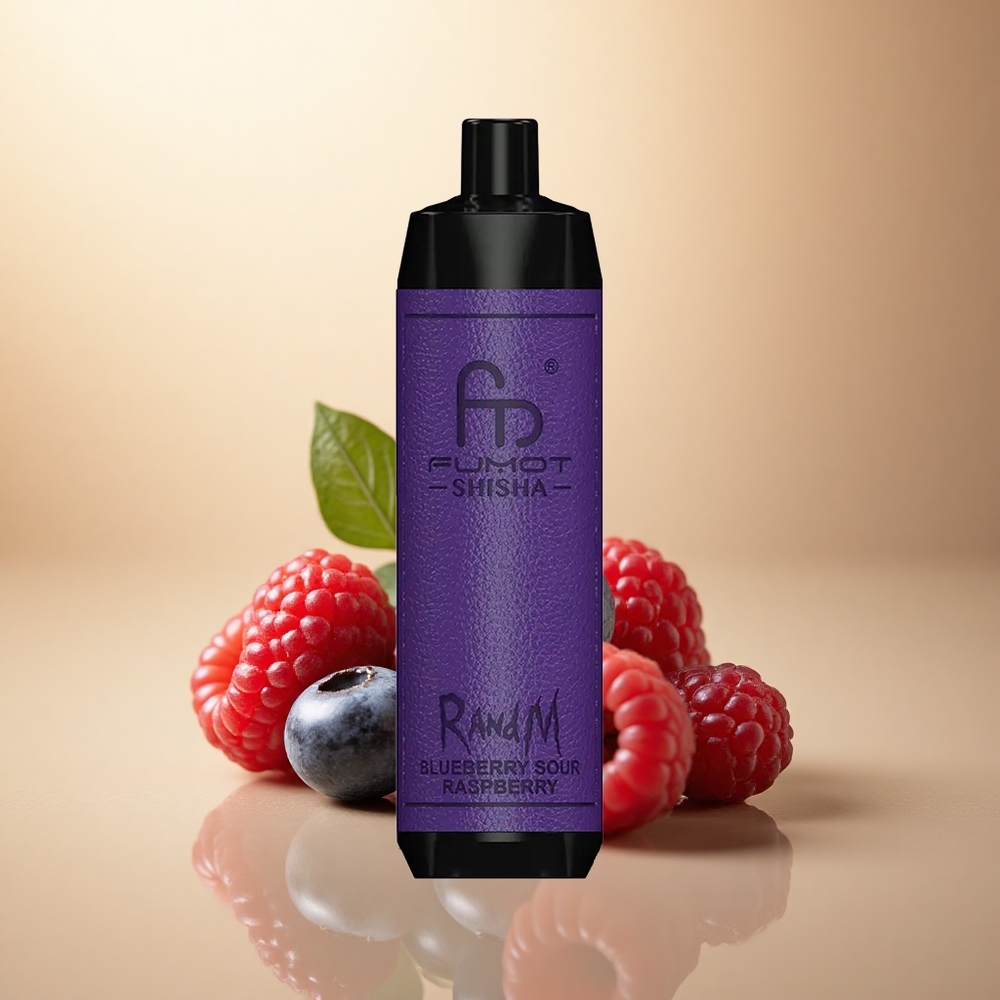 RandM Fumot Shisha 10000 Puffs Borůvkový Kyselý Malinový 18ml 850mAh 0,6ohm
