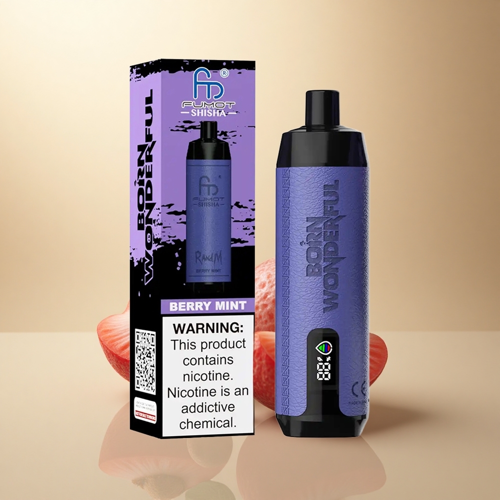 RandM Fumot Shisha 10000 Puffs Borůvková Měsíčka s 0,5% nikotinu a 850mAh baterií