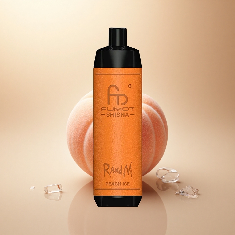 RandM Fumot Shisha 10000 Puffs Broskevový Led 850mAh 0.5% Nikotin