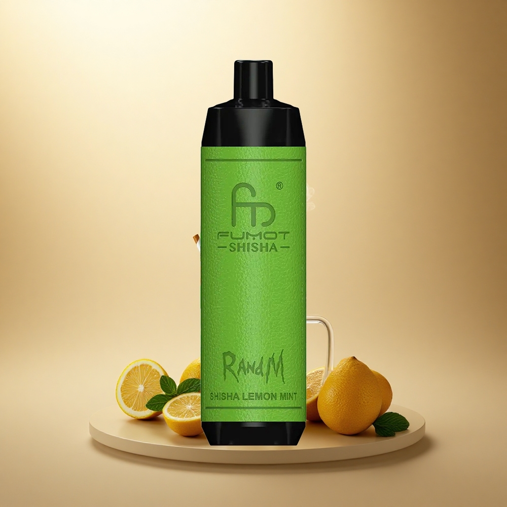 RandM Fumot Shisha 10000 Puffs Shisha Citrón Máta s 0,5 % nikotinu a 850 mAh baterií