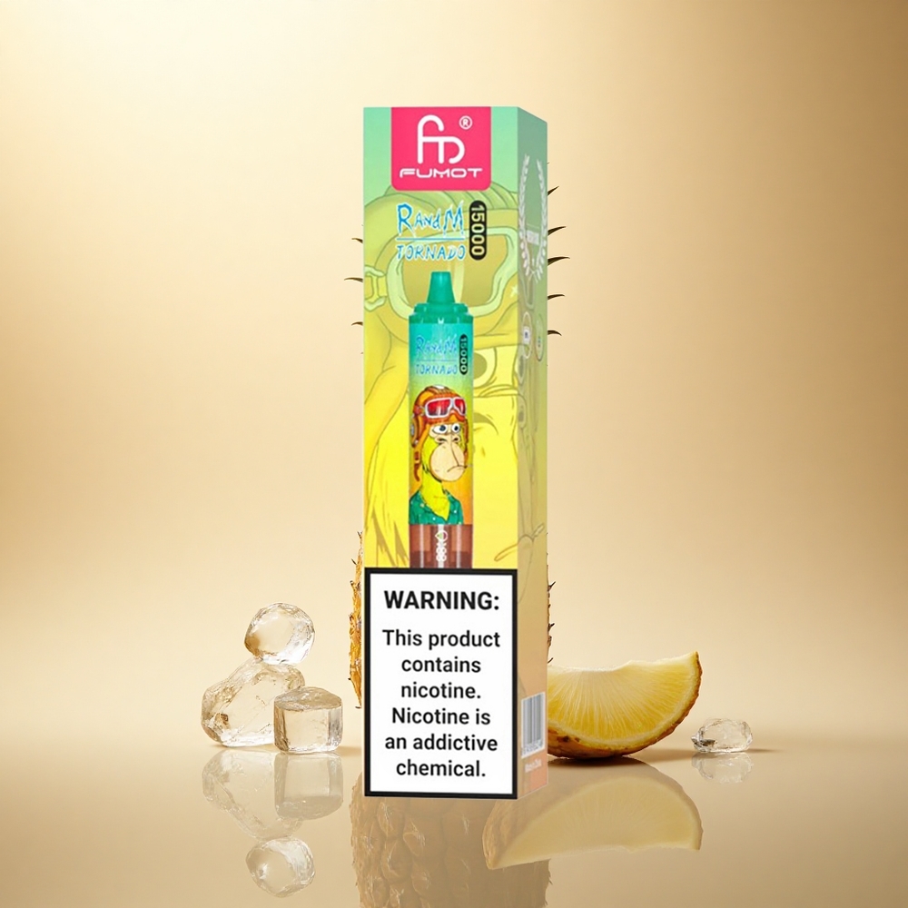 RandM Fumot Tornado 15000 Puffs Ananasový Led s 25ml a 5% nikotinu