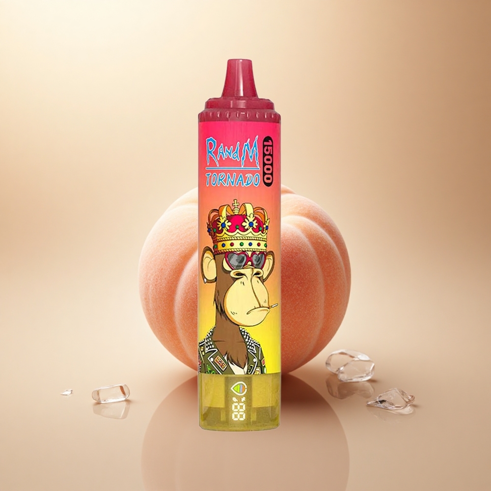 RandM Fumot Tornado 15000 Puffs Broskevový Led 25ml 850mAh