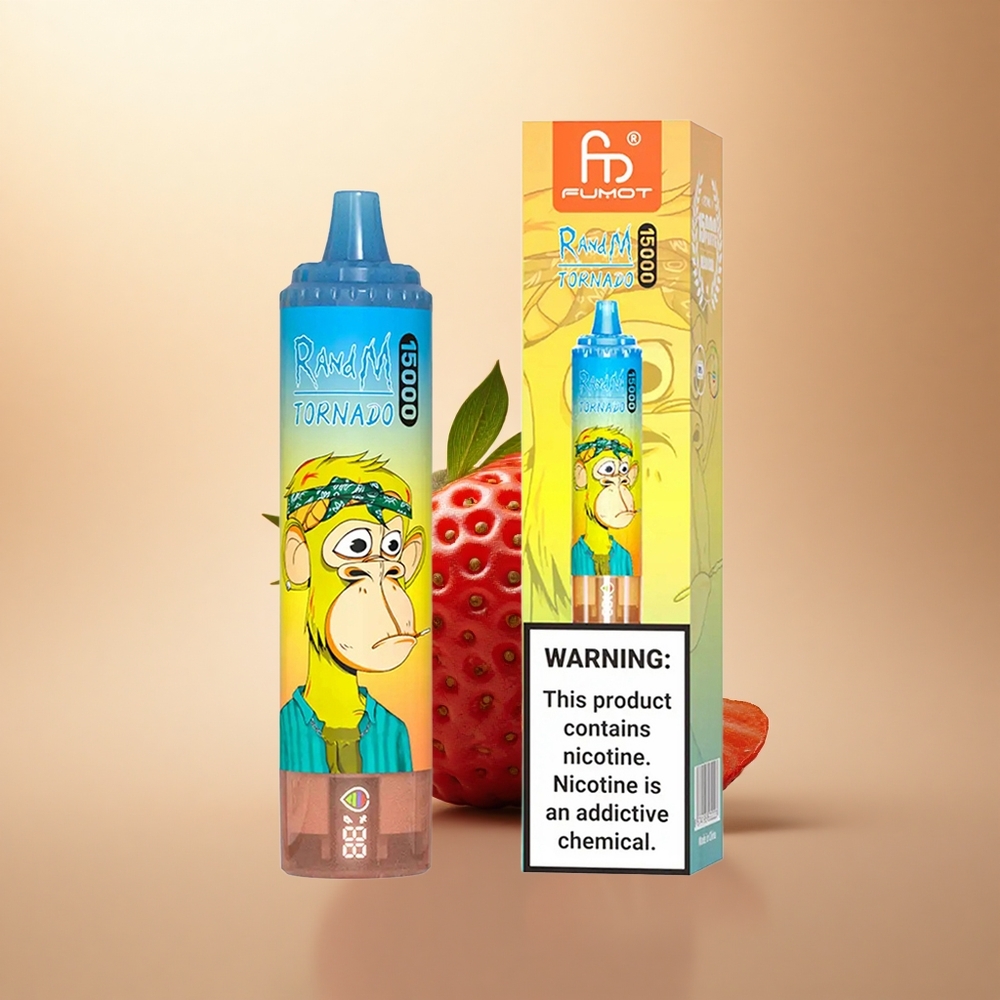 RandM Fumot Tornado 15000 Puffs Jahodový 25ml 850mAh Mesh
