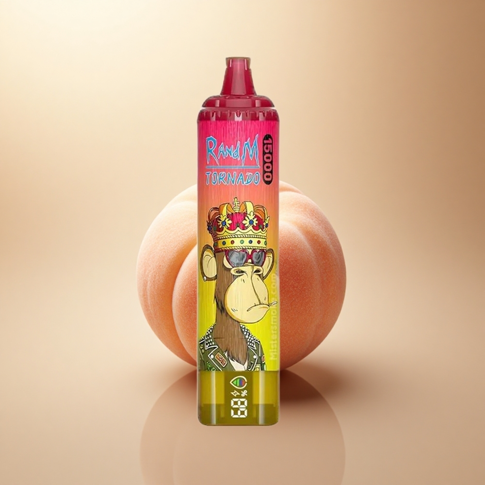 RandM Fumot Tornado 15000 Puffs Ledový broskvový s 25ml a 5% nikotinu