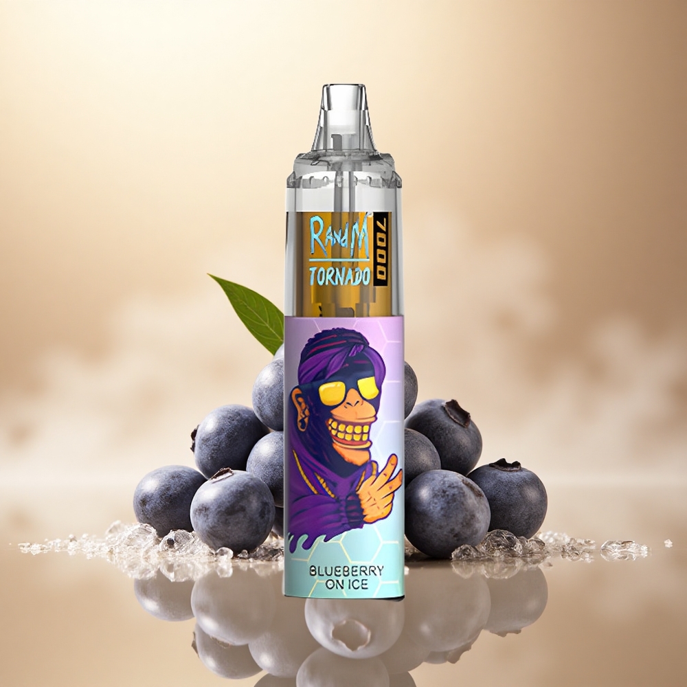 RandM Fumot Tornado 7000 Puffs Borovnice na Ledu s 5% Nikotinu a 850 mAh