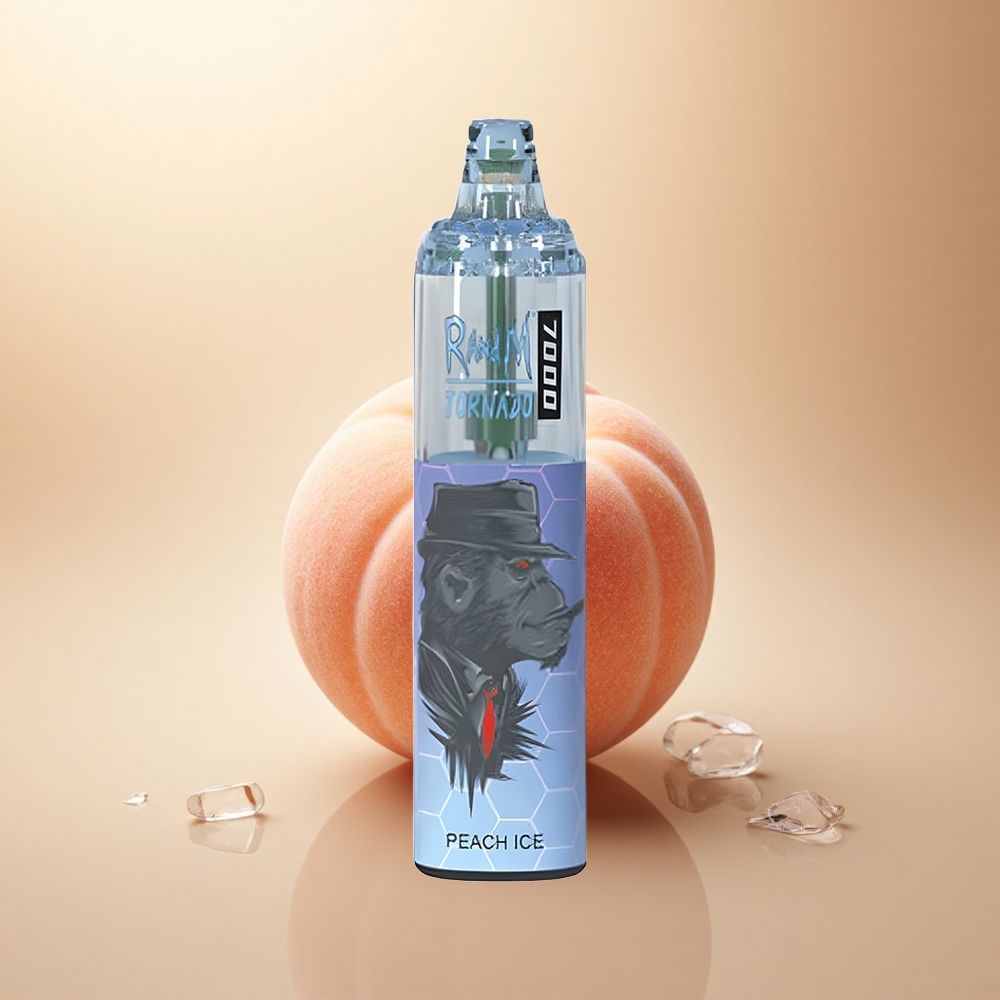 RandM Fumot Tornado 7000 Puffs Broskevový Led s 850 mAh a Mesh Cívkou