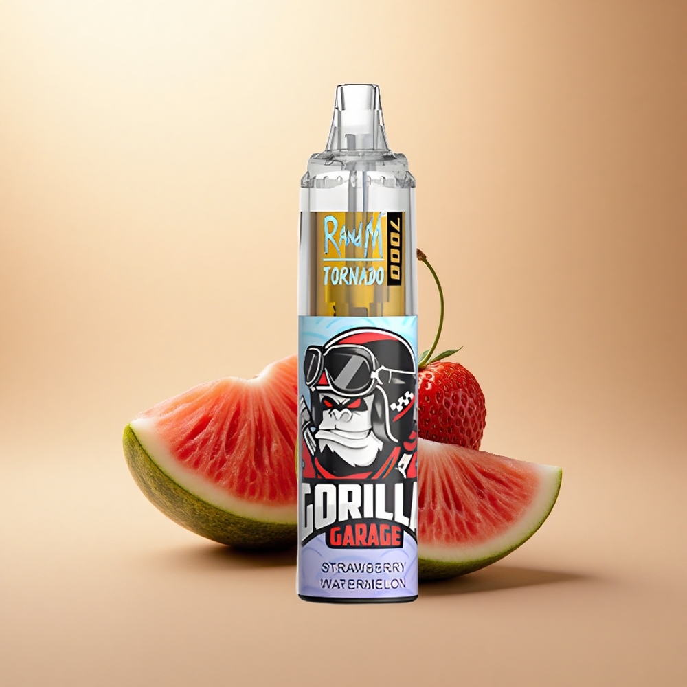 RandM Fumot Tornado 7000 Puffs Jahodový Meloun s 850 mAh a 14 ml E-liquid