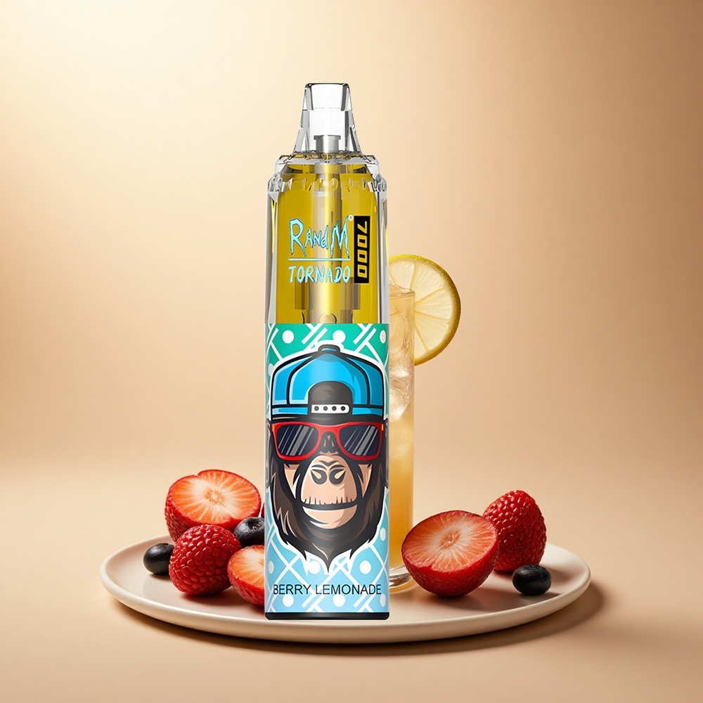 RandM Fumot Tornado 7000 Puffs Malinová Limonáda s 14ML a 5% nikotinu