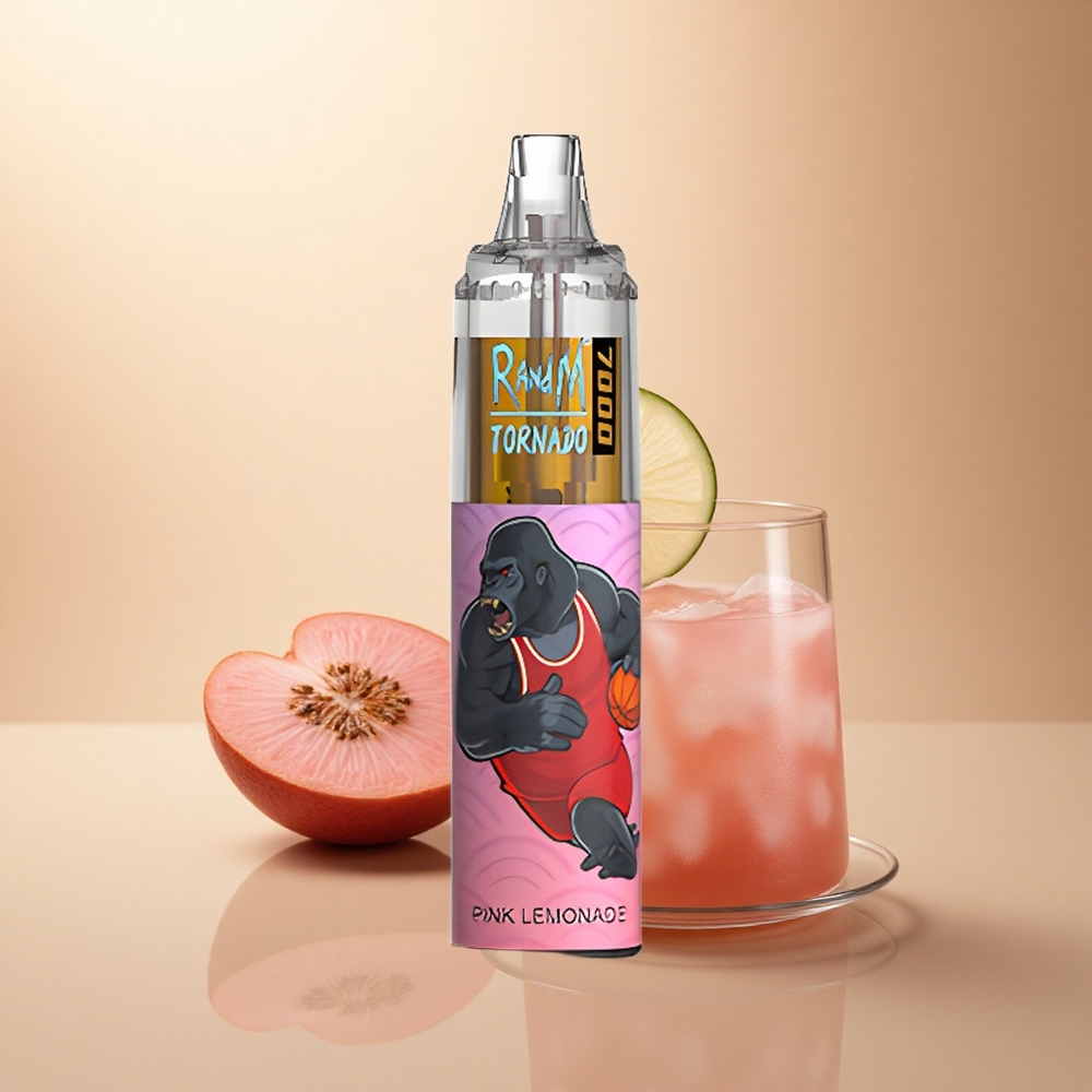 RandM Fumot Tornado 7000 Puffs Růžová Limonáda s 850 mAh a nastavitelným vzduchem
