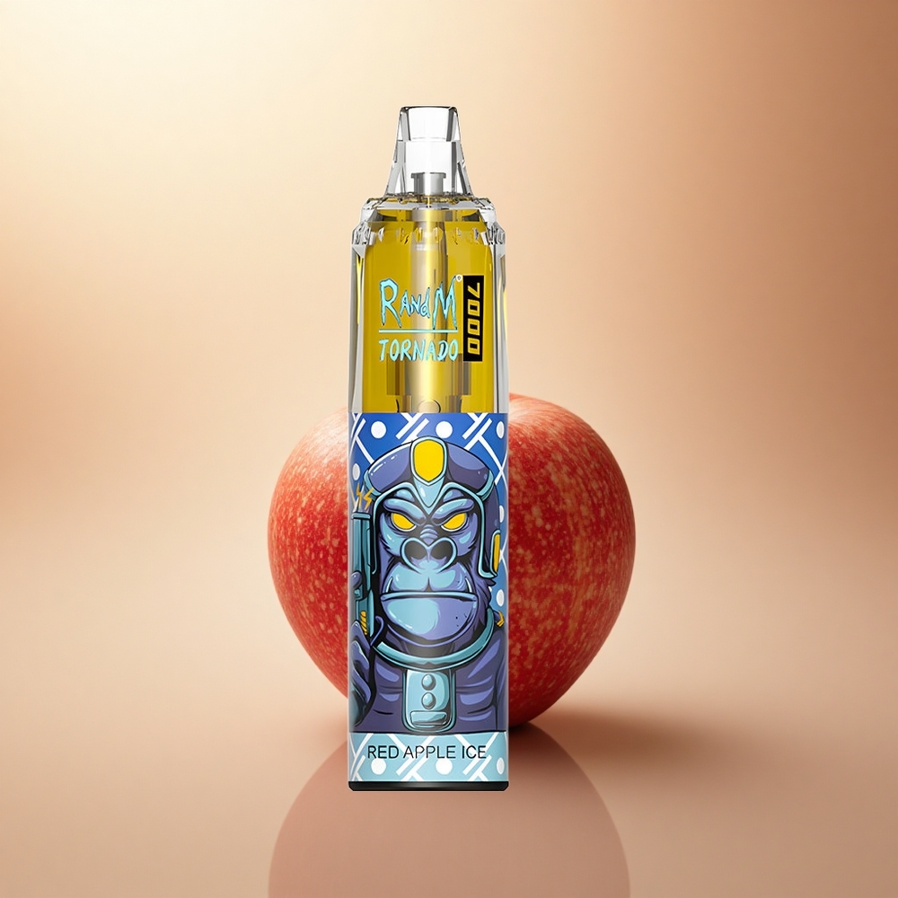 RandM Fumot Tornado 7000 Puffs Červené Jablko Led s 14 ml a 5% nikotinu