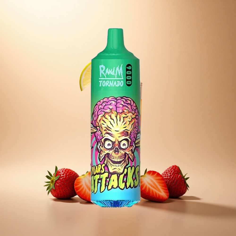 RandM Fumot Tornado 9000 Puffs Jahodová Limonáda s Mřížkovou Cívkou a 850 mAh