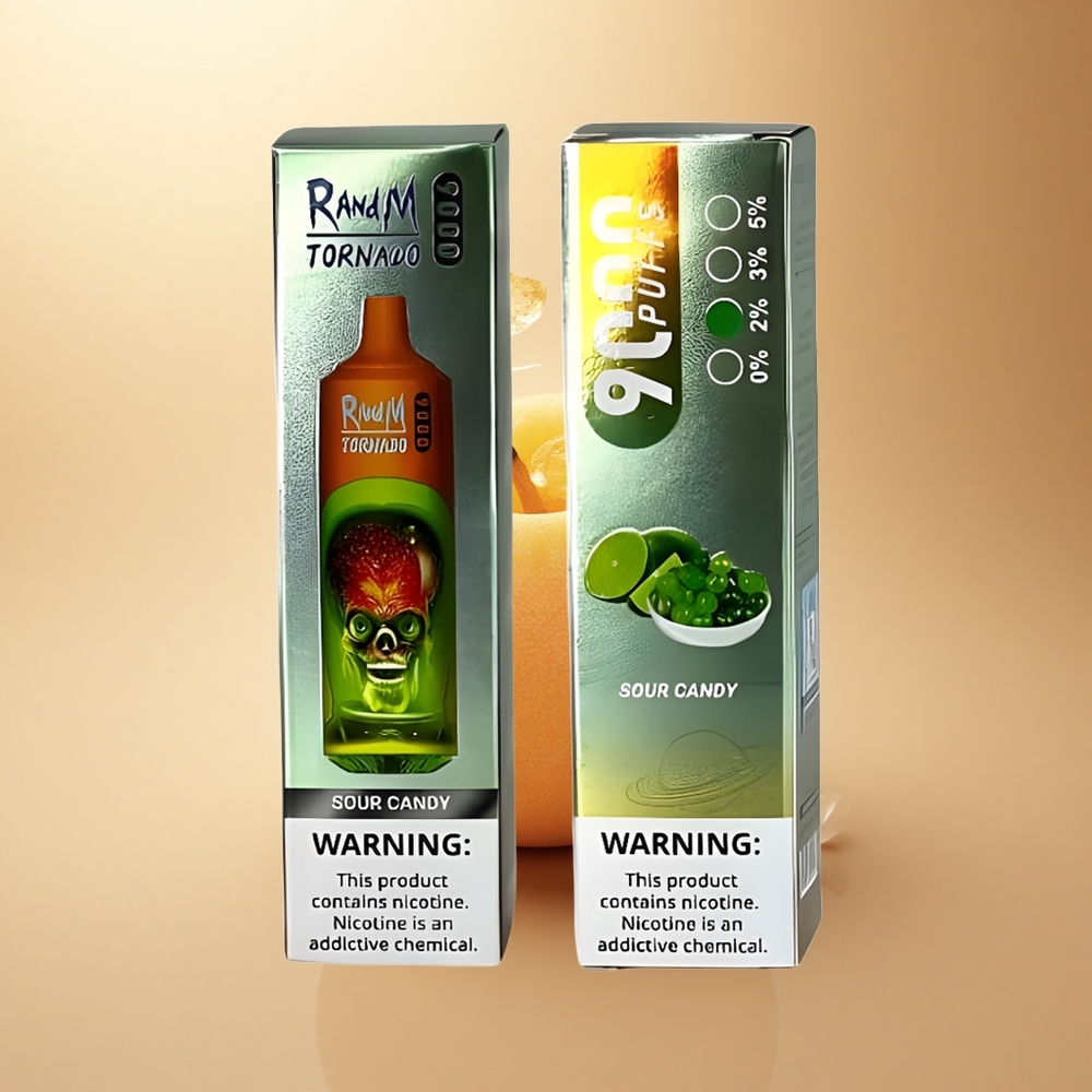 RandM Fumot Tornado 9000 Puffs Kyselé Bonbóny s 18 mL Tekutiny a 850 mAh Baterií