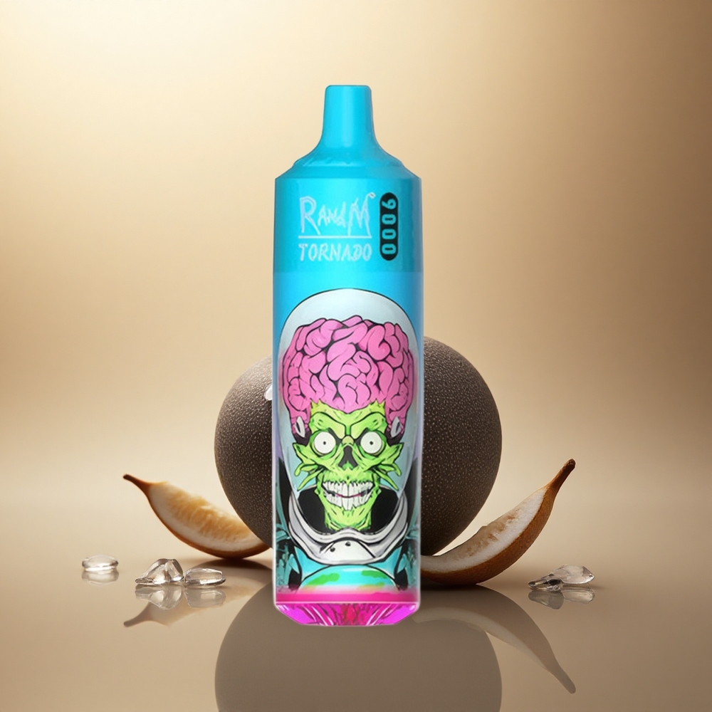 RandM Fumot Tornado 9000 Puffs Černý Drak Ledový s 18 mL a 850 mAh