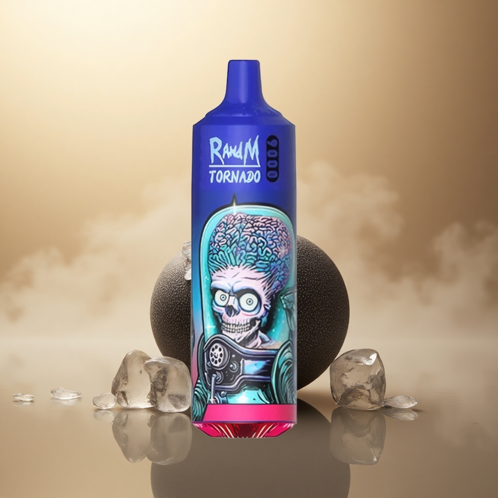 RandM Fumot Tornado 9000 Puffs Černý Led 850mAh 18mL Mřížkový