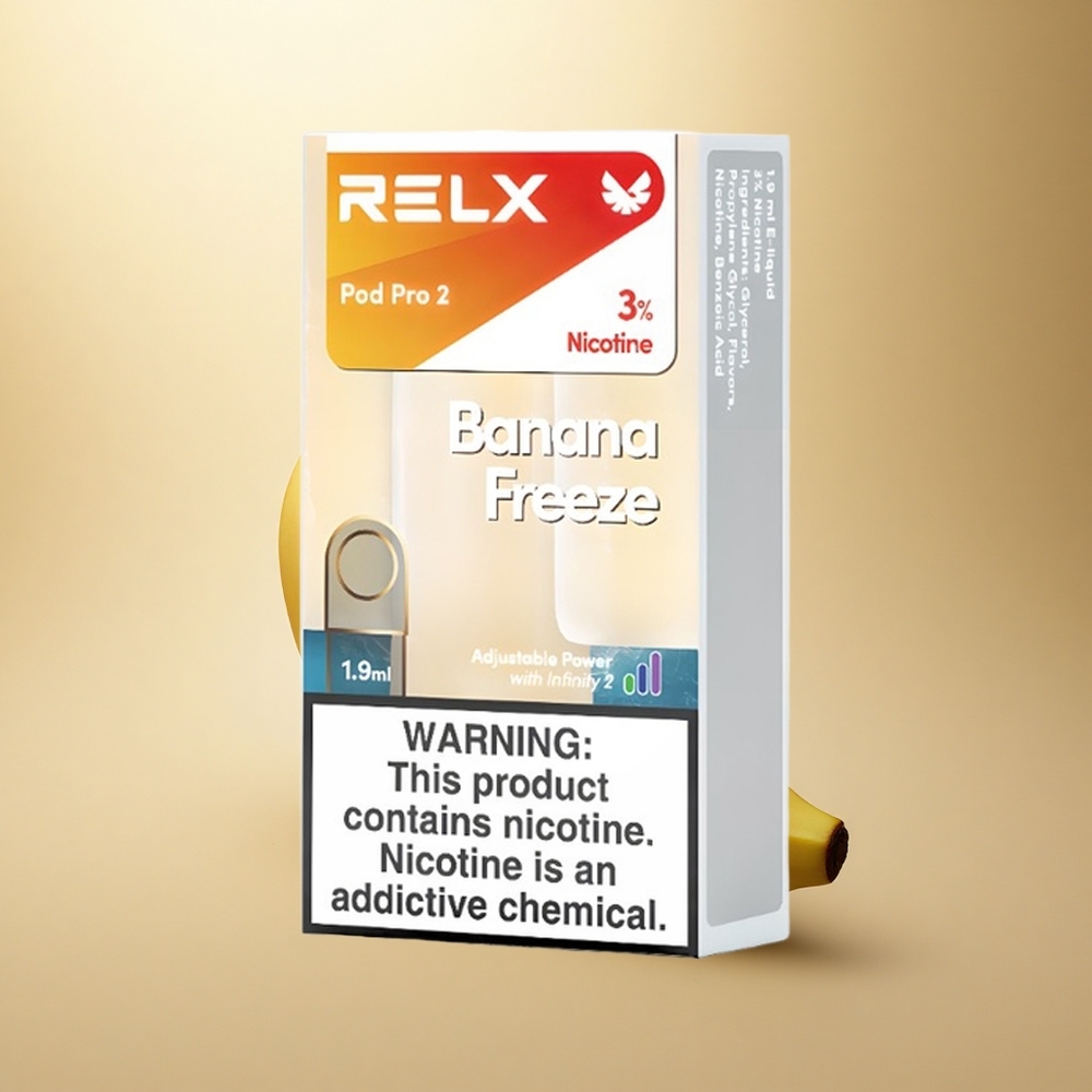 Relx Pod Pro 2 Vape Device Banánový Mrazík 30mg/ml nikotinu + 1,9ml + 3 režimy