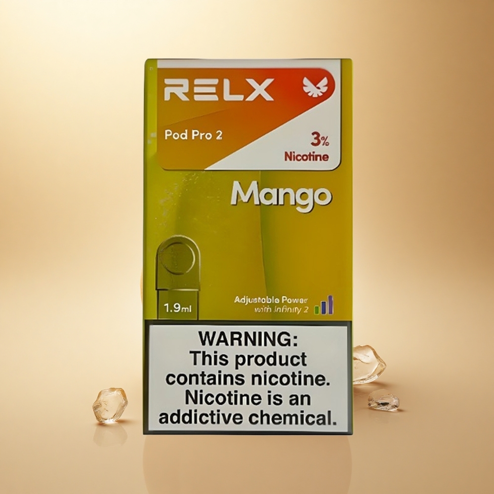 Relx Pod Pro 2 Vape Device Mango Ledový 30mg/ml nikotin, 1,9ml, 3 režimy (5,5W/6,5W/8W)