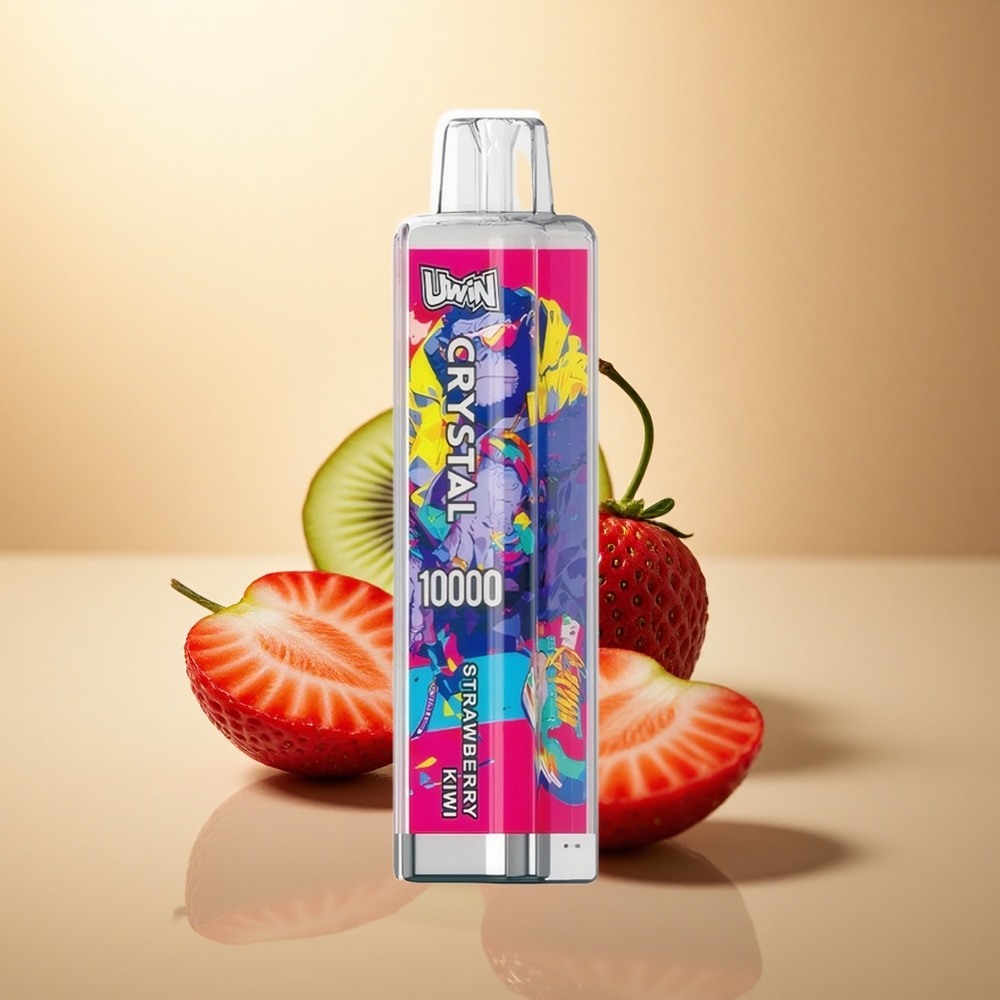Uwin Crystal 10000 Puffs Jahodové Kiwi s RGB osvětlením a 5% nikotinu