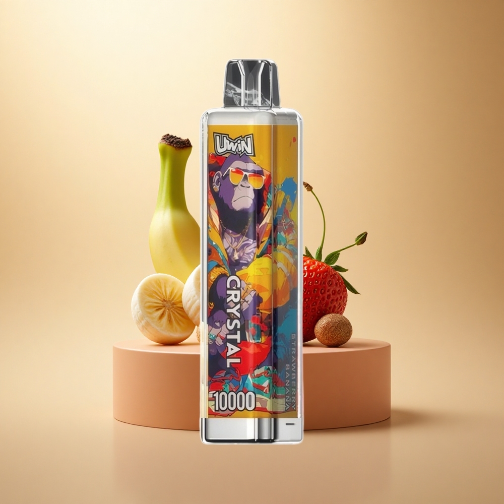 Uwin Crystal 10000 Puffs Jahodovo-Bananový Crystal 18ml RGB 650mAh
