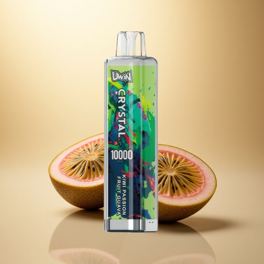 Uwin Crystal 10000 Puffs Kiwi Mučenka Guava s RGB osvětlením a 5% nikotinu