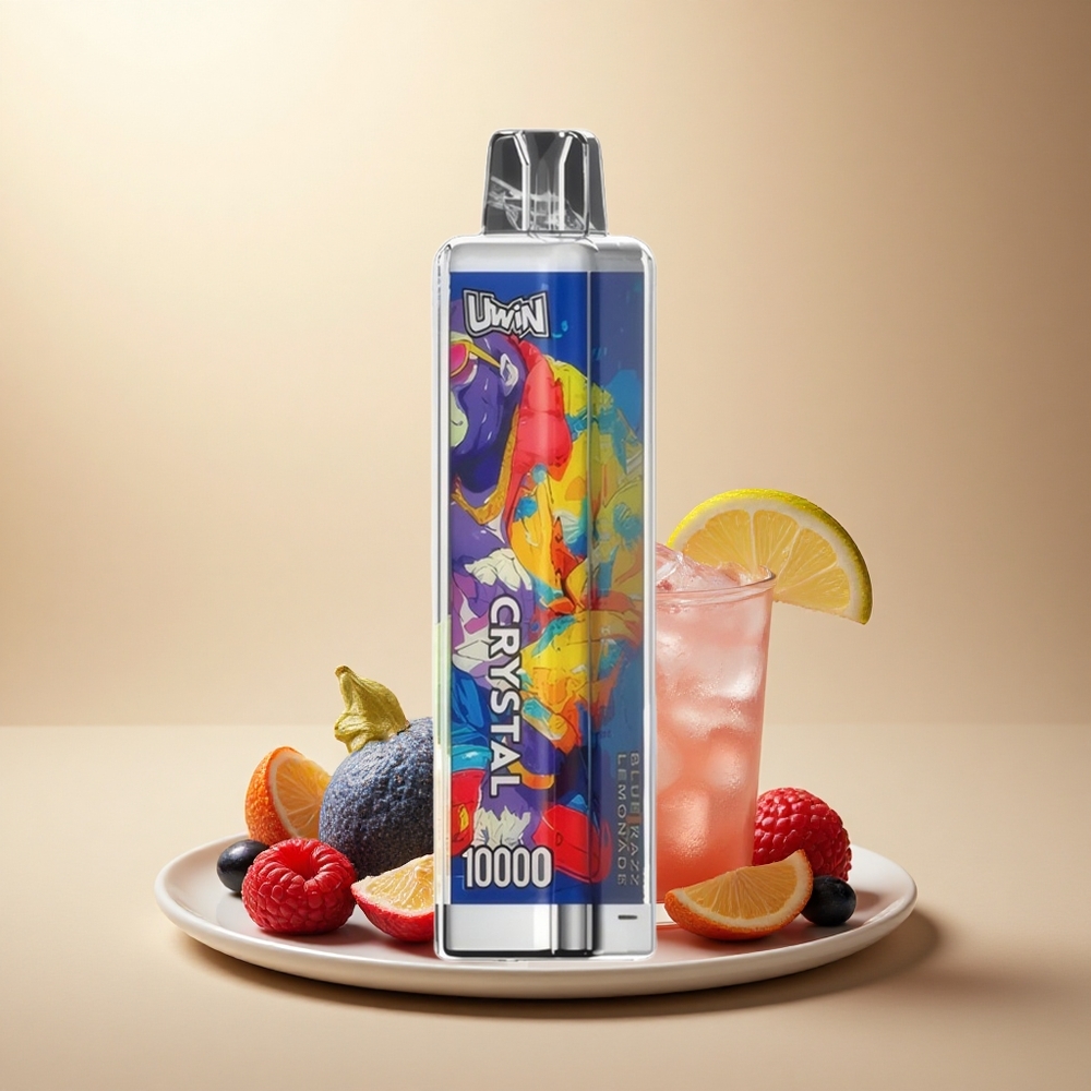 Uwin Crystal 10000 Puffs Modrá Malina Limonáda s RGB světly a 5% nikotinu