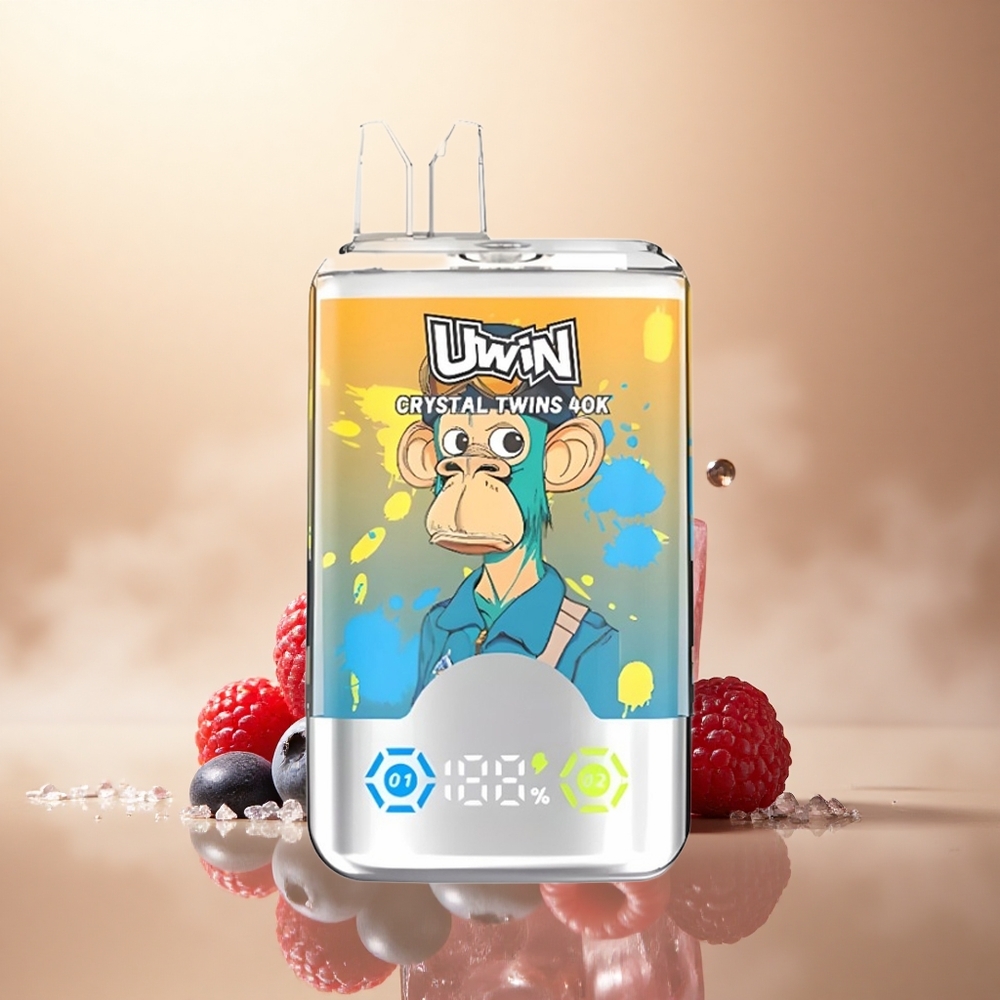 Uwin Crystal Twins 40000 Puffs Borovice Malina Třešeň Led s Dvojitou Příchutí a 850mAh