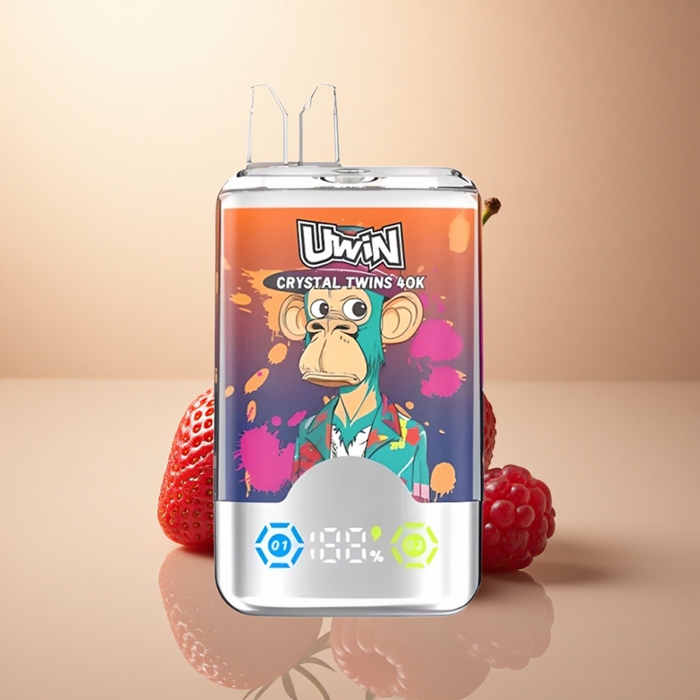 Uwin Crystal Twins 40000 Puffs Jahodová Malinová Třešňová Pan Modrý s 850mAh a dvojitou chutí