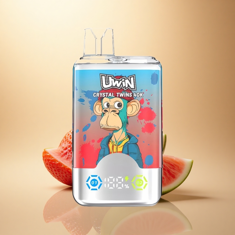 Uwin Crystal Twins 40000 Puffs Jahodový Meloun Citrón Limetka s 850mAh a 32ml