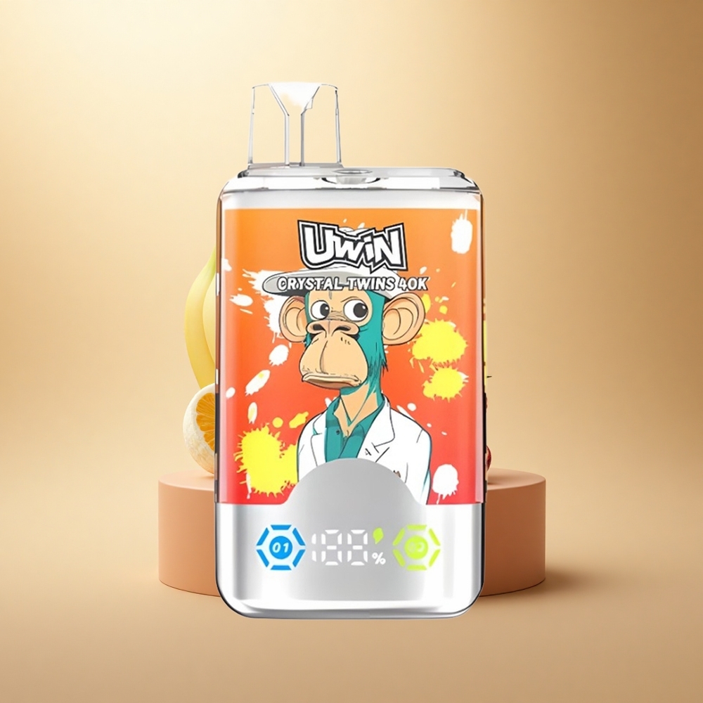 Uwin Crystal Twins 40000 Puffs Jahodovo-Banánová Láska 66 s 32ml a 850mAh