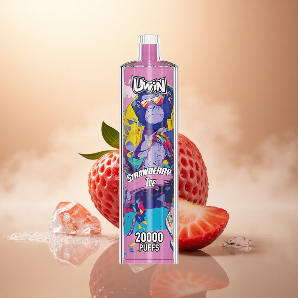 Uwin Shisha Hookah Crystal 20000 Puffs Jahodový led s 0% nikotinu a 22ml
