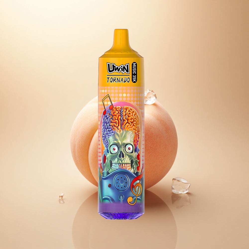 Uwin Tornado 35K Music Puffs Letní Broskvový Led s 600mAh a 3% nikotinu