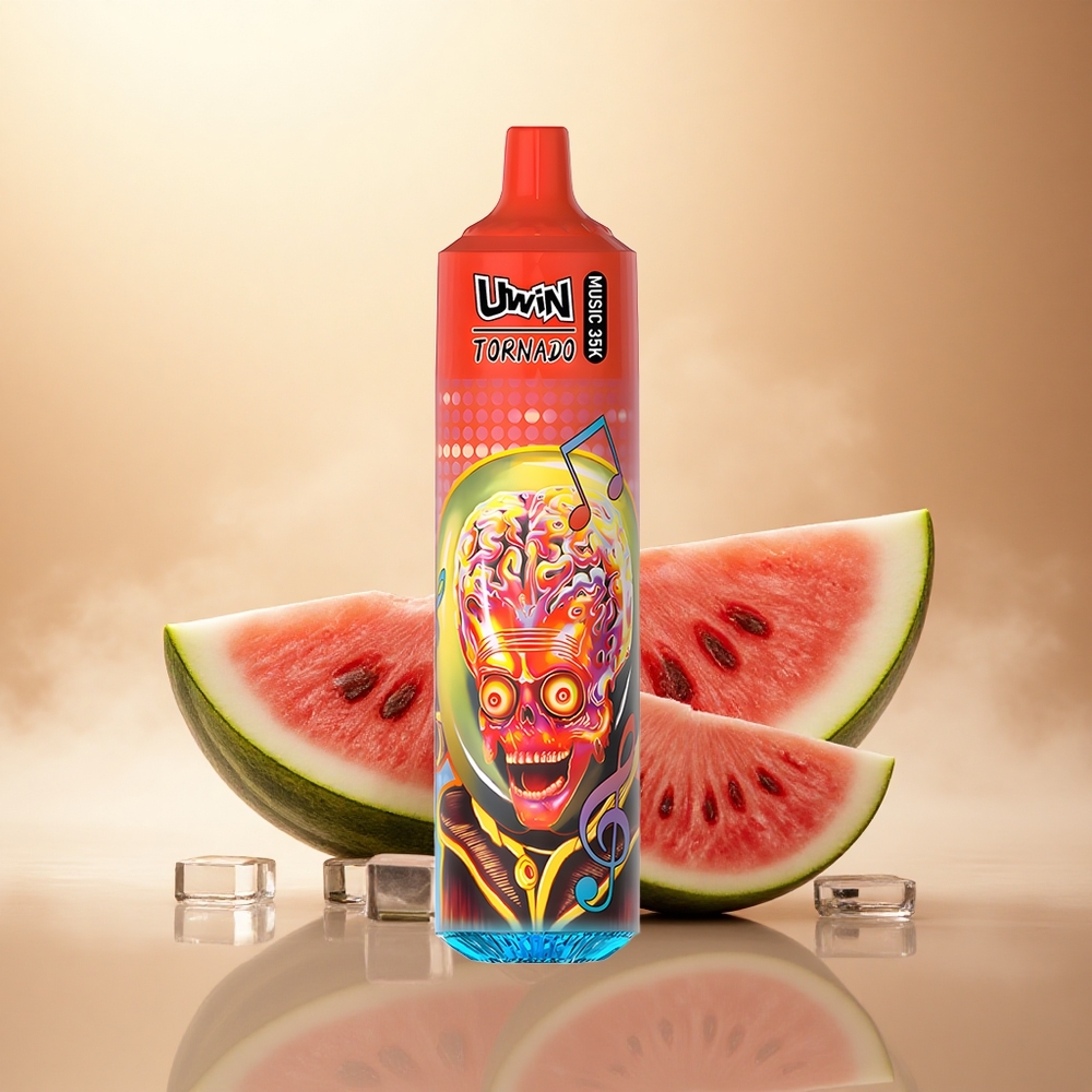 Uwin Tornado 35K Music Puffs Melounový Led 5% nikotinu 600mAh